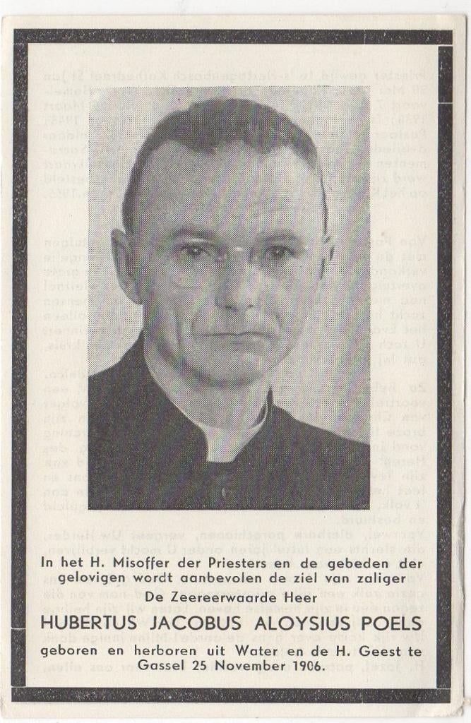 Pastoor Hubertus JA. Poels 1906 Gassel + 1955 Helmond, 48 jr, Verzenden