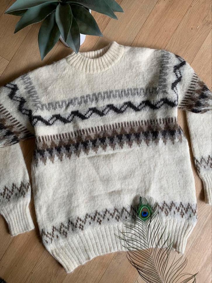 Alafoss Icewool icelandic wool jumper M wollen trui, Maat 38/40 (M), -, Beige, -