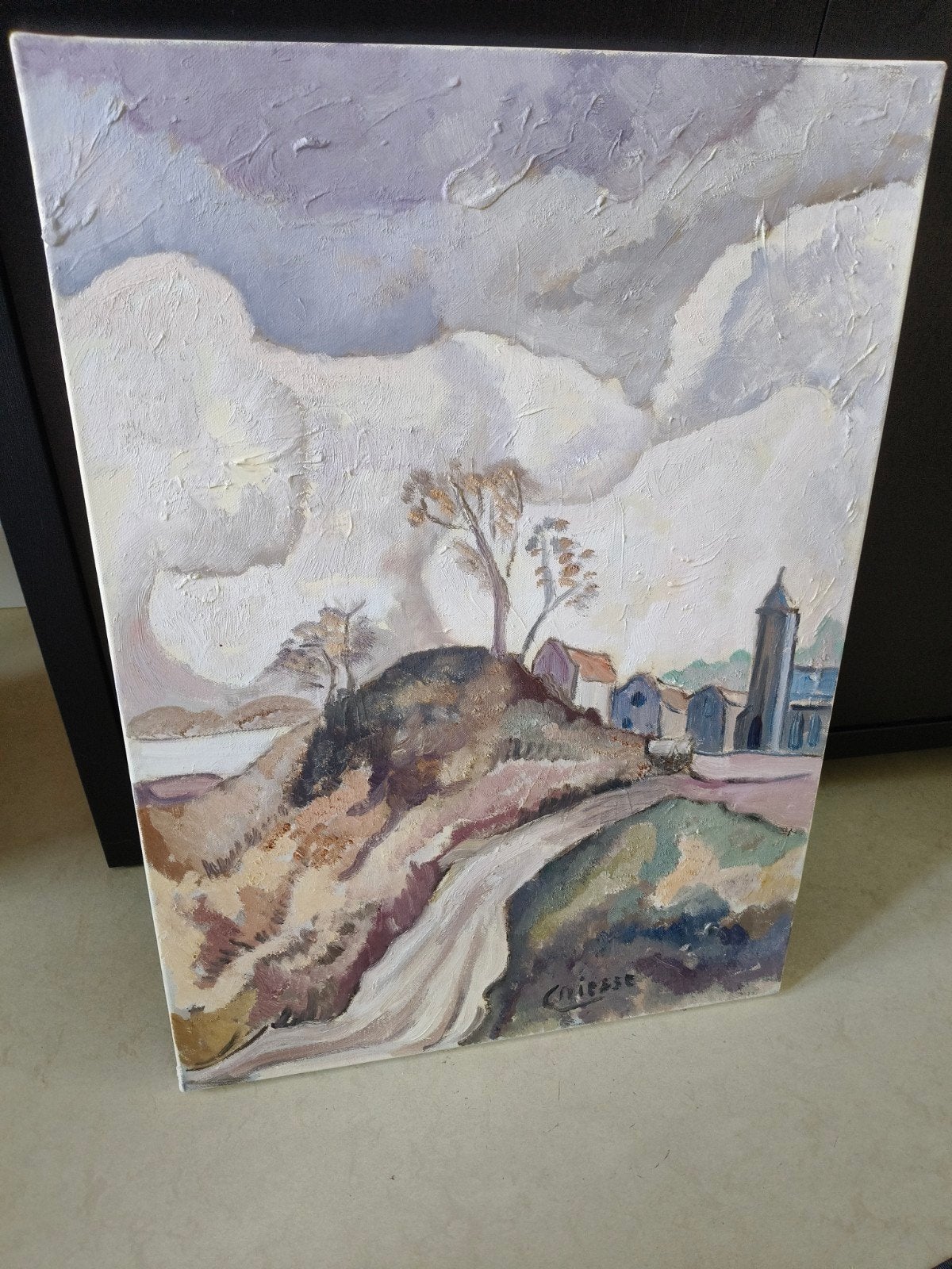 Origineel Schilderij "Dorpsgezicht / Landschap" – Gijsbertus, Ophalen