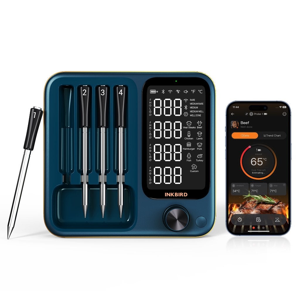 Inkbird INT-14S-BW Draadloze Vleesthermometer met 4 Sondes, Ophalen of Verzenden, Nieuw, Inkbird