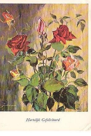 Bloemen	Rozen, Verzamelen, Ansichtkaarten | Themakaarten, Verzenden, 1980 tot heden, Gelopen, Natuur