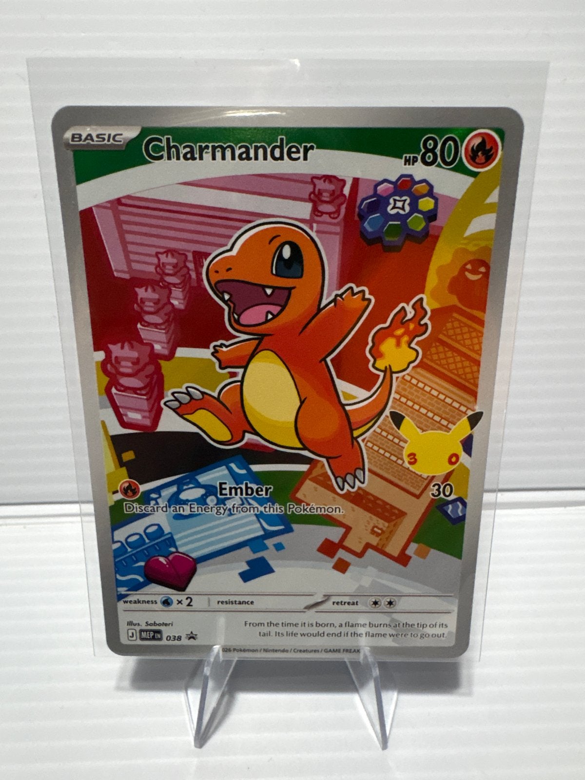 Charmander 038 First Partner Promo Pokémon Kaart NM, Ophalen of Verzenden, Zo goed als nieuw, Losse kaart