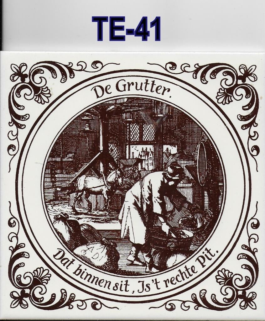 Te41 Tegeltje De Grutter ( Kruidenier ), Ophalen of Verzenden, Zo goed als nieuw