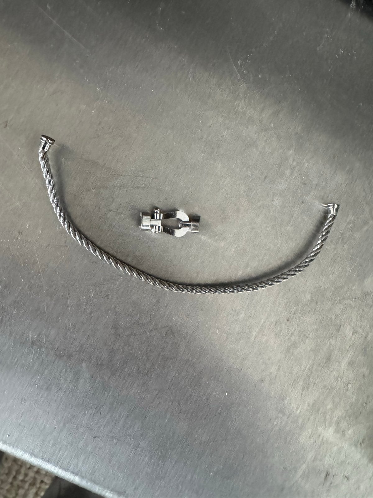 Fred Force 10 bracelet steel (cord) medium, Ophalen of Verzenden, Gebruikt, Zilver, Staal