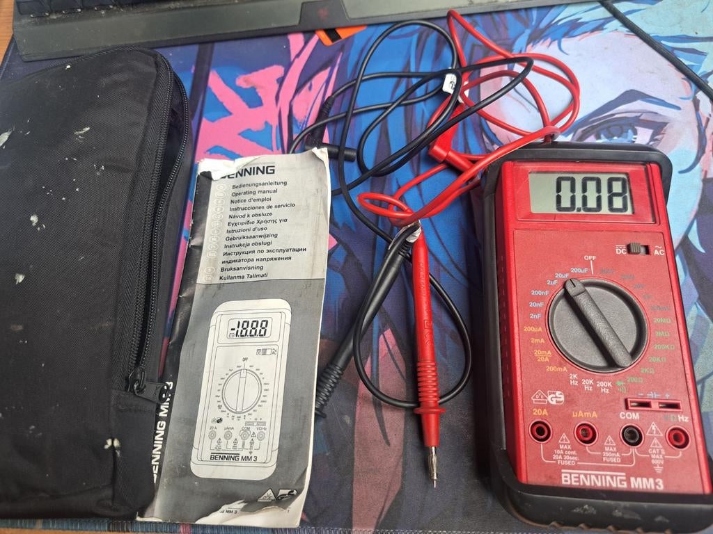 Benning MM 3 digitale multimeter - compleet + werkend, Doe-het-zelf en Verbouw, Ophalen of Verzenden, Gebruikt, Multimeter