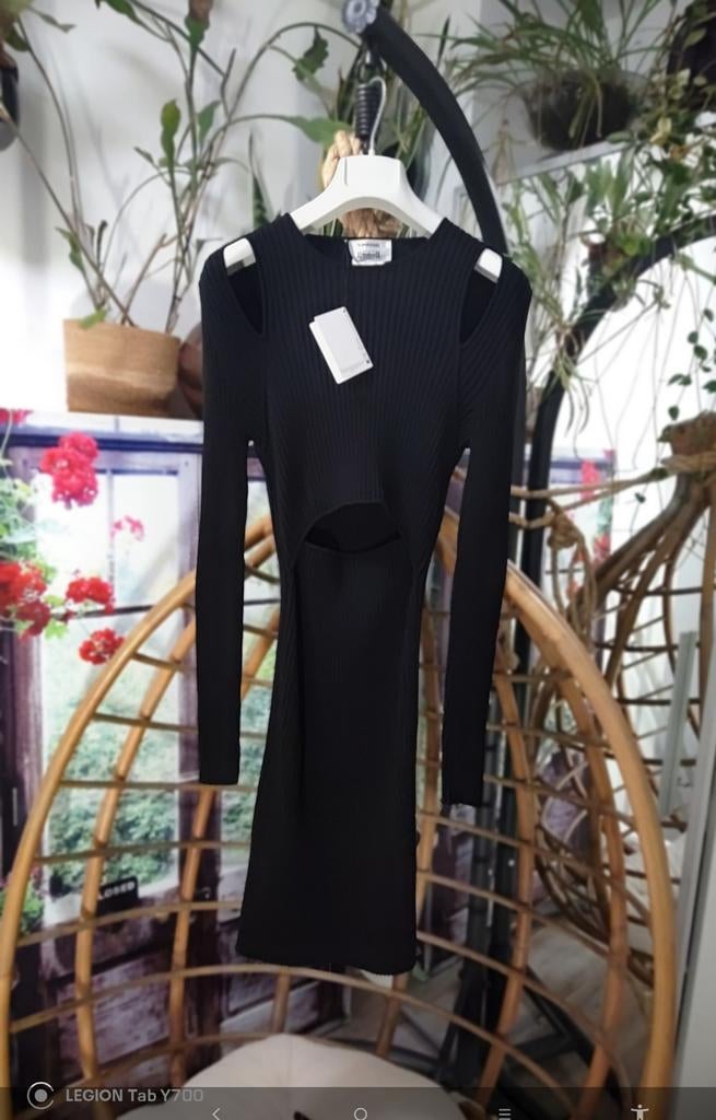 Wolford Merino fijne rib jurk met cut-outs - Maat M/L, Kleding | Dames, Maat 38/40 (M), Zwart, Nieuw, Ophalen of Verzenden