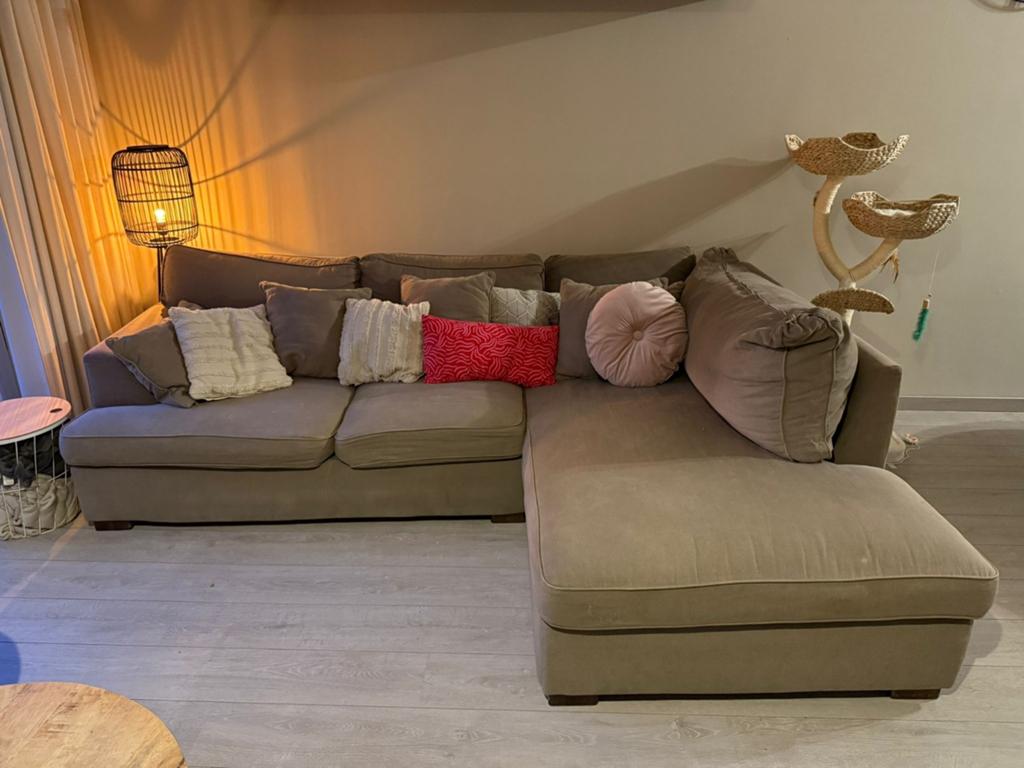 Comfortabele hoekbank met afneembare, wasbare hoezen, Huis en Inrichting, Banken | Bankstellen, 250 tot 300 cm, Gebruikt, 100 tot 125 cm