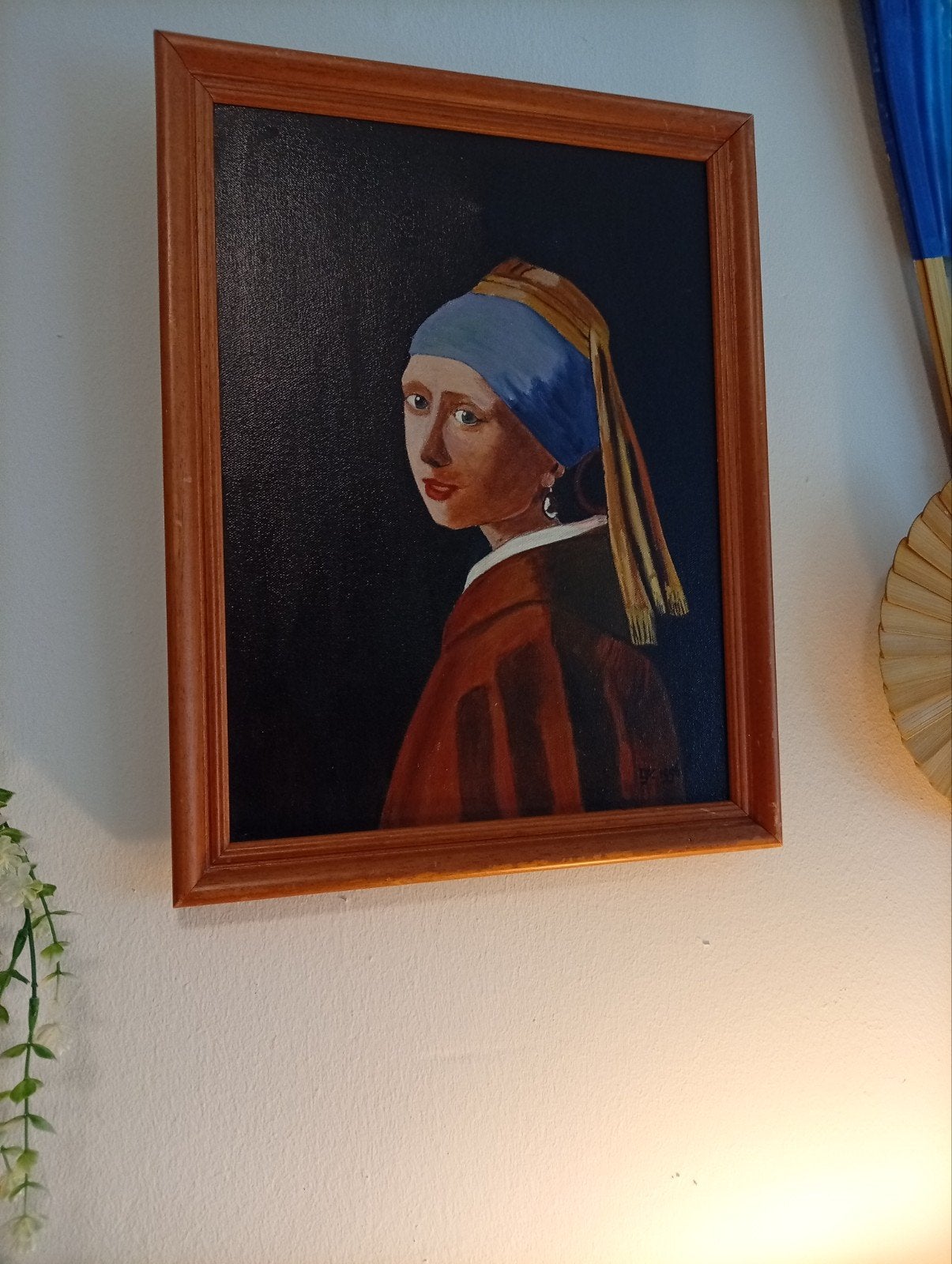 Meisje in het witte parel op doek, Ophalen of Verzenden