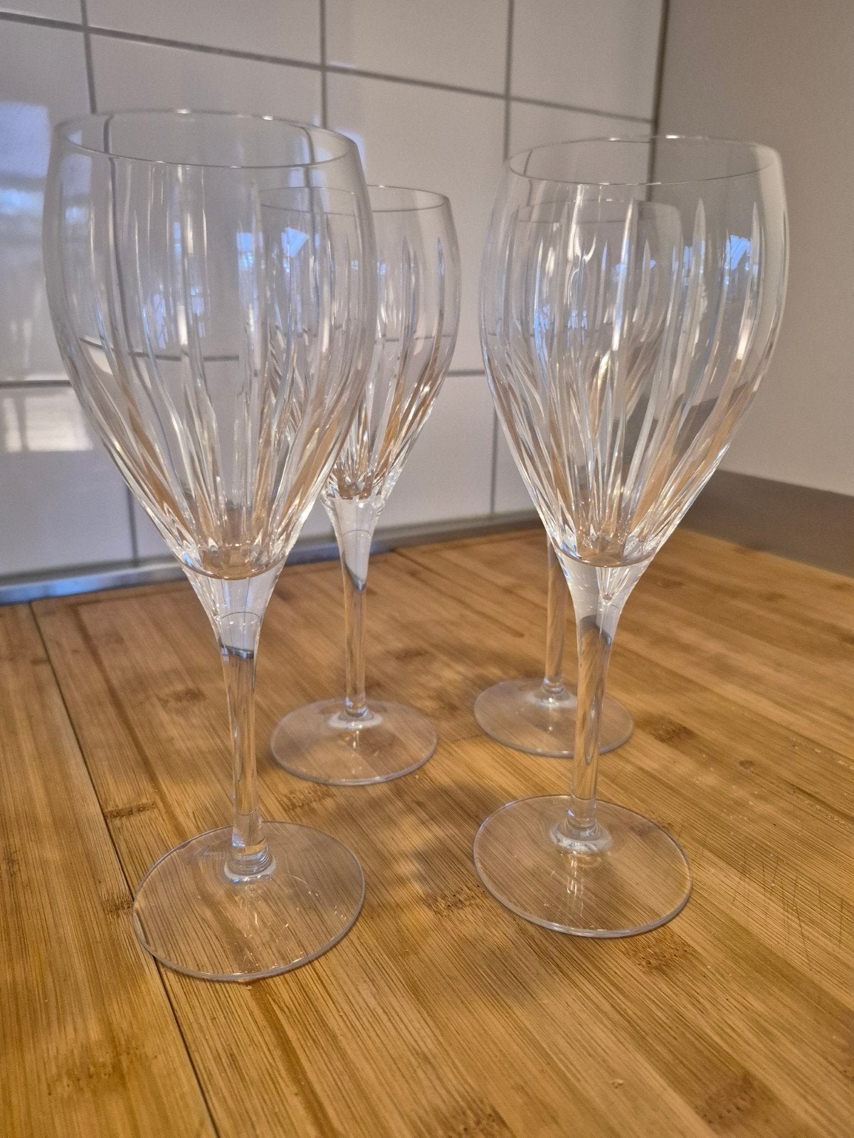 Set van 4 kristallen wijnglazen, Antiek en Kunst, Antiek | Glas en Kristal, Ophalen of Verzenden