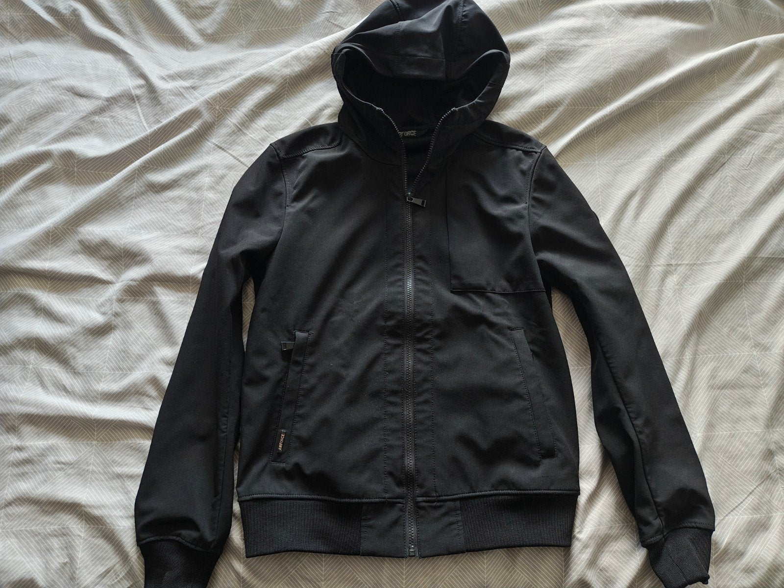 Softshell jas zwart jongen Airforce mt 164, Ophalen of Verzenden, Zo goed als nieuw, Airforce, Jongen
