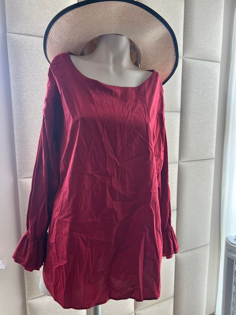 Alpha Studio mooie rode tuniek/ maat 50, Kleding | Dames, Grote Maten, Verzenden, Zo goed als nieuw, Rood, Blouse of Tuniek