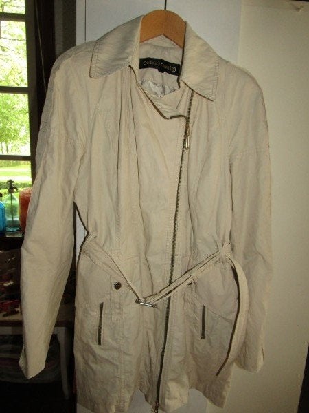 G004 CREENSTONE mt 42 driekwart jas beige biker model, Verzenden, Beige, Creenstone, Maat 42/44 (L)
