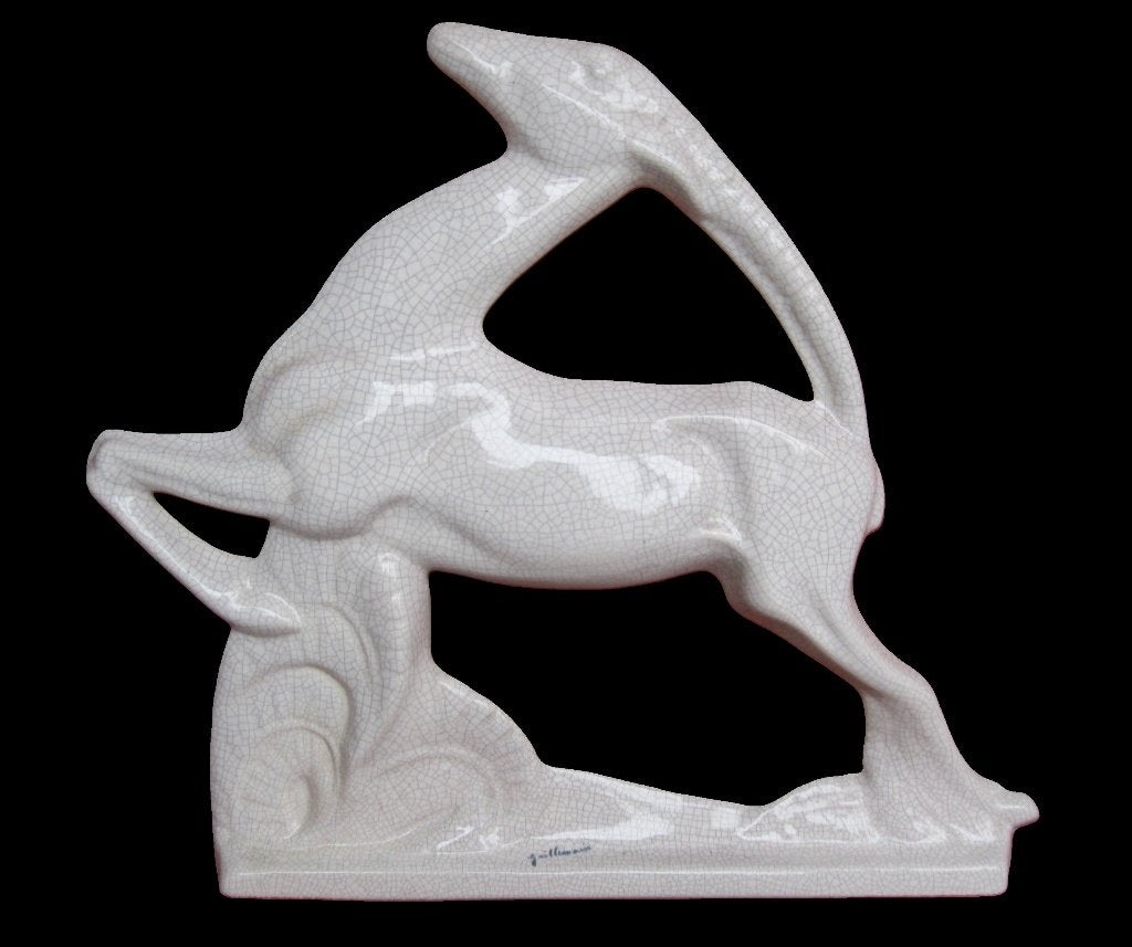 Art Deco ceramique gazelle Fontinelle., Ophalen