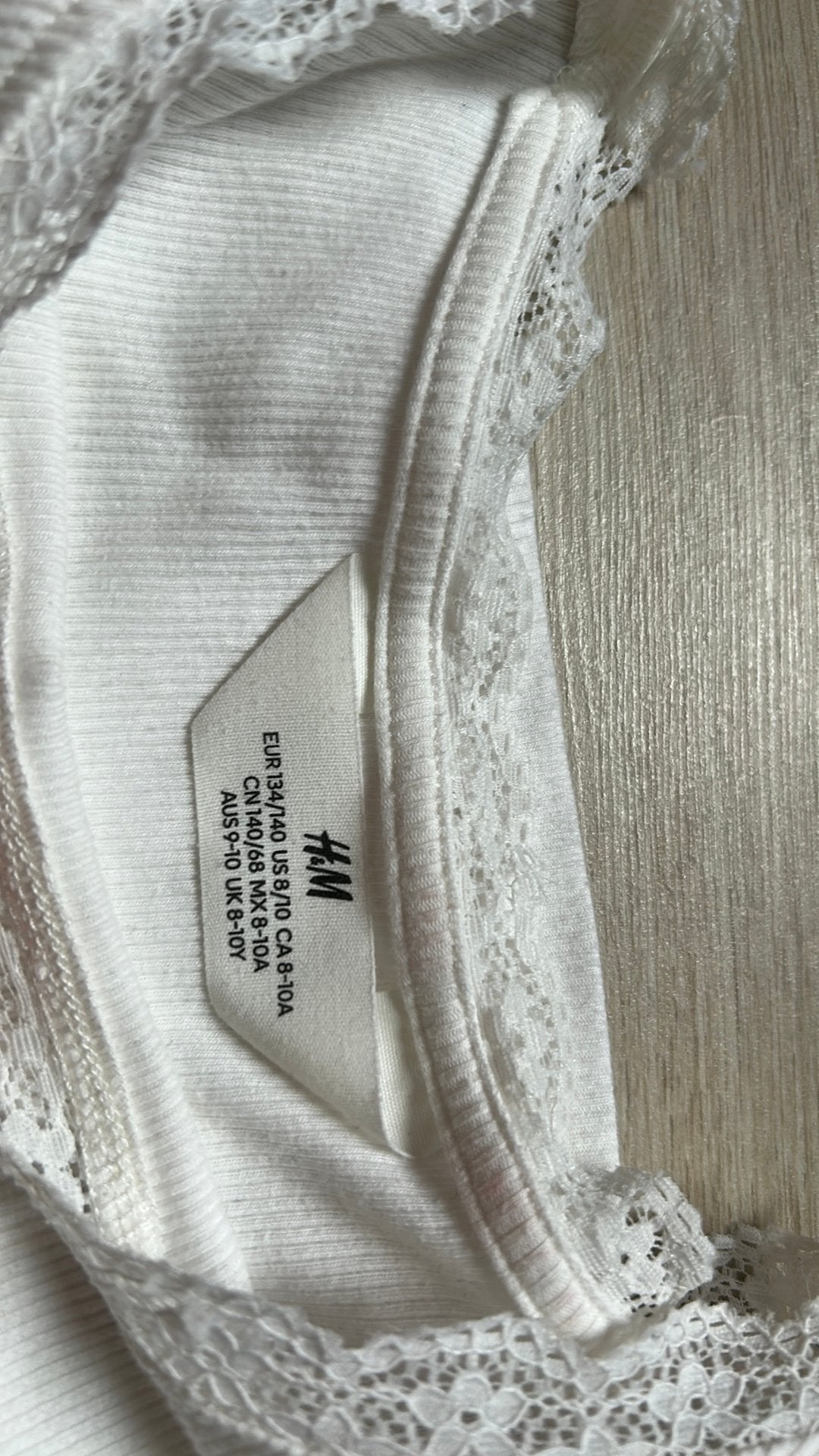 Lacy mini shirt H&M 8-10 jaar, Ophalen of Verzenden, Zo goed als nieuw, Maat 34 (XS) of kleiner, Korte mouw