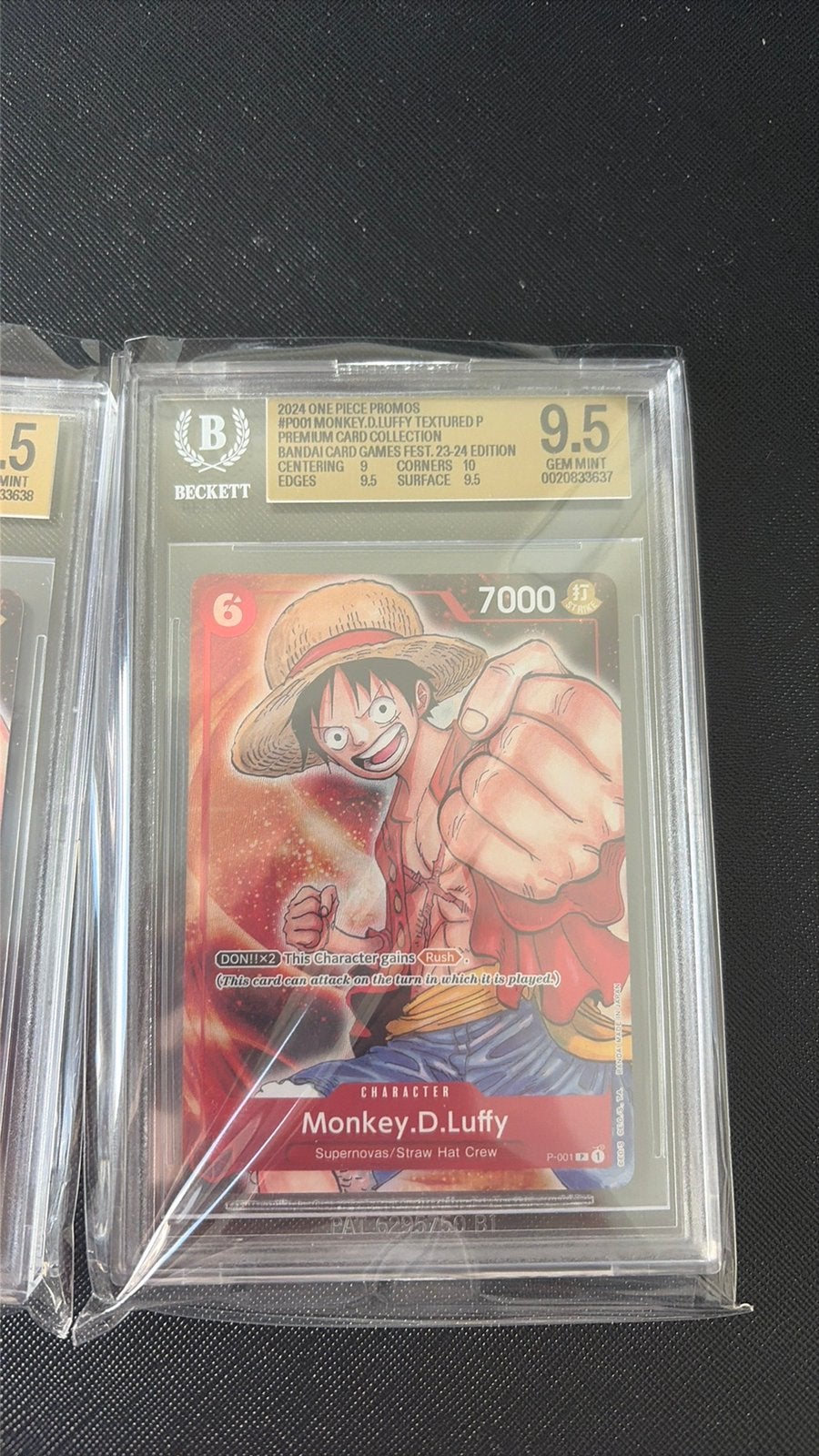 Monkey.D.Luffy (P-001) BGS 9.5  bandai fest 23-24, Hobby en Vrije tijd, Ophalen of Verzenden, Zo goed als nieuw