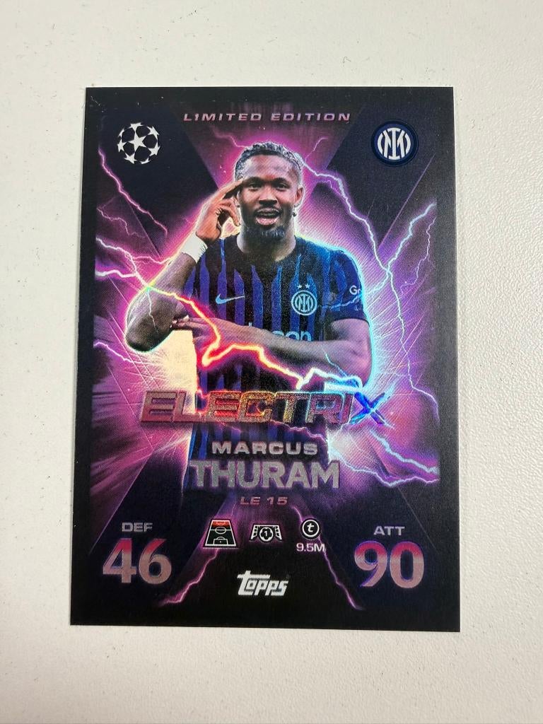 Marcus Thuram Electrix Limited Edition Match Attax Extra, Ophalen of Verzenden, Nieuw, Buitenlandse clubs, Poster, Plaatje of Sticker