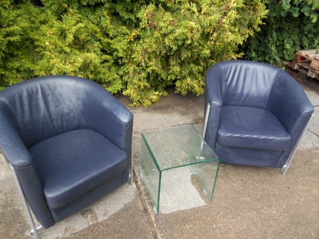 2 Fauteuils met tafeltje, 75 tot 100 cm, Zo goed als nieuw, 50 tot 75 cm, Ophalen