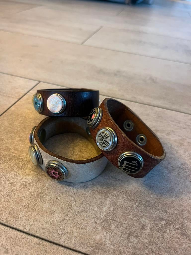 Originele Noosa Amsterdam armbanden 3 stuks, Ophalen, Zo goed als nieuw, Zwart, Leer