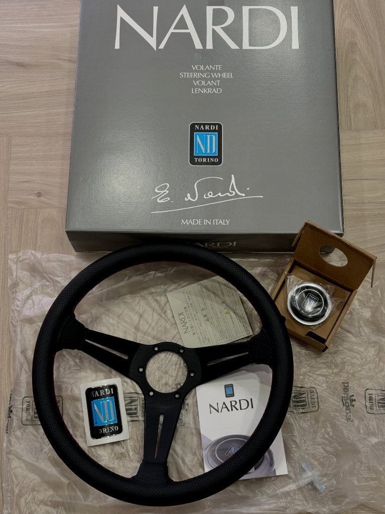 Nardi Personal Deep Corn 350mm stuur sportstuur leder zwart, Ophalen of Verzenden