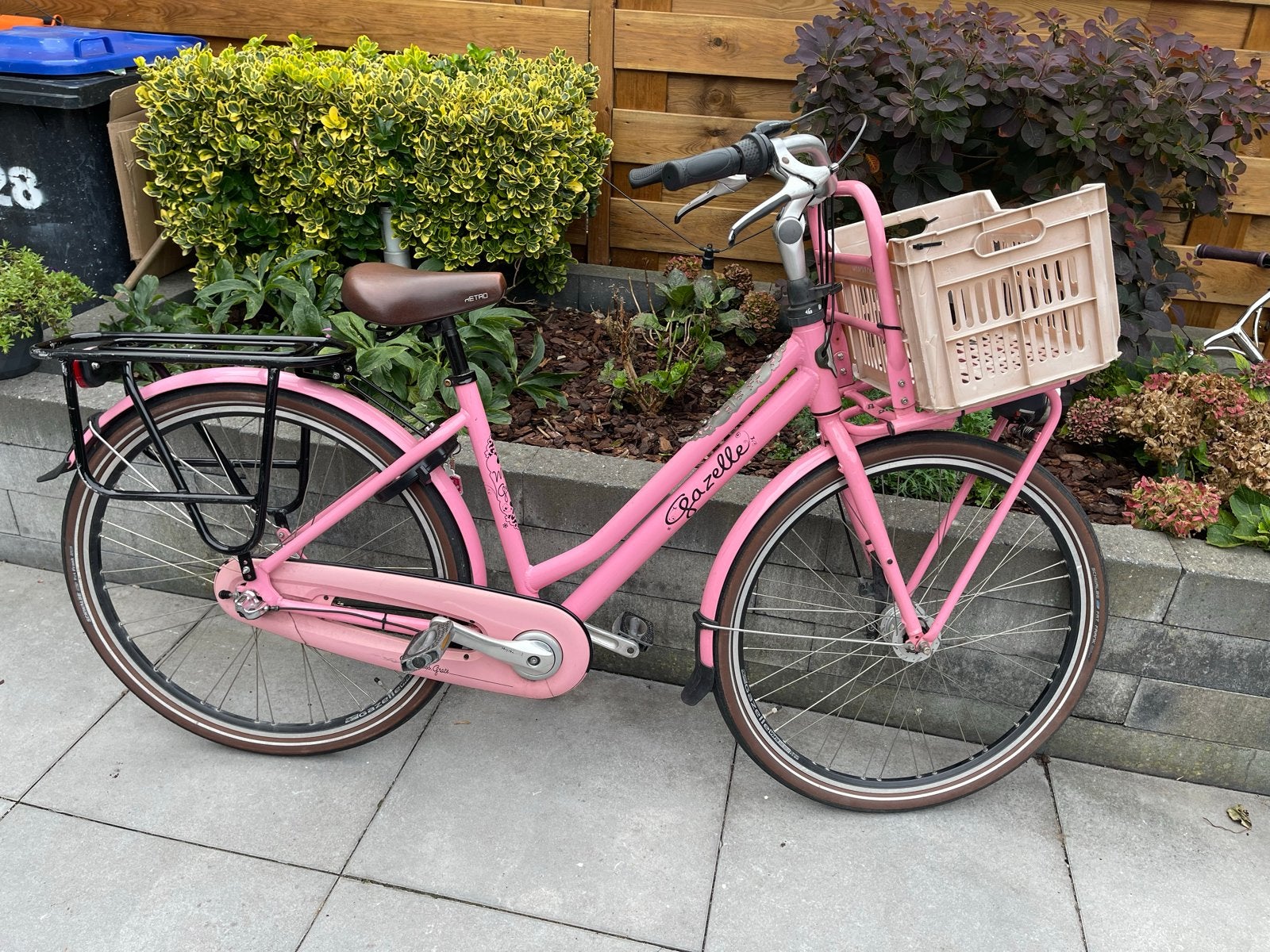 Gazelle Miss Grace damesfiets - Roze met mand, Ophalen, Gebruikt, Versnellingen, 50 tot 53 cm
