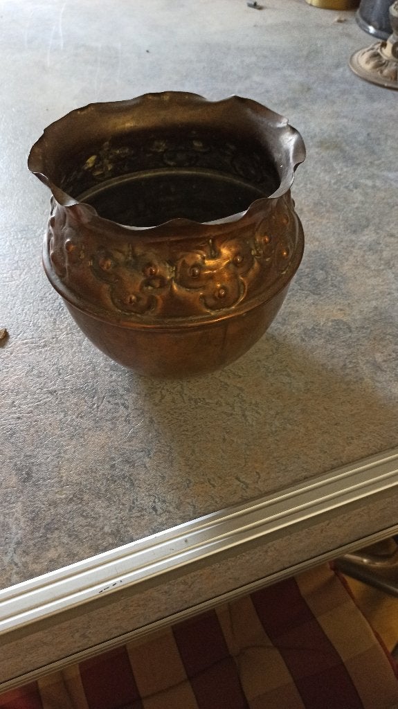 bloempot en ketel, Ophalen of Verzenden, Koper