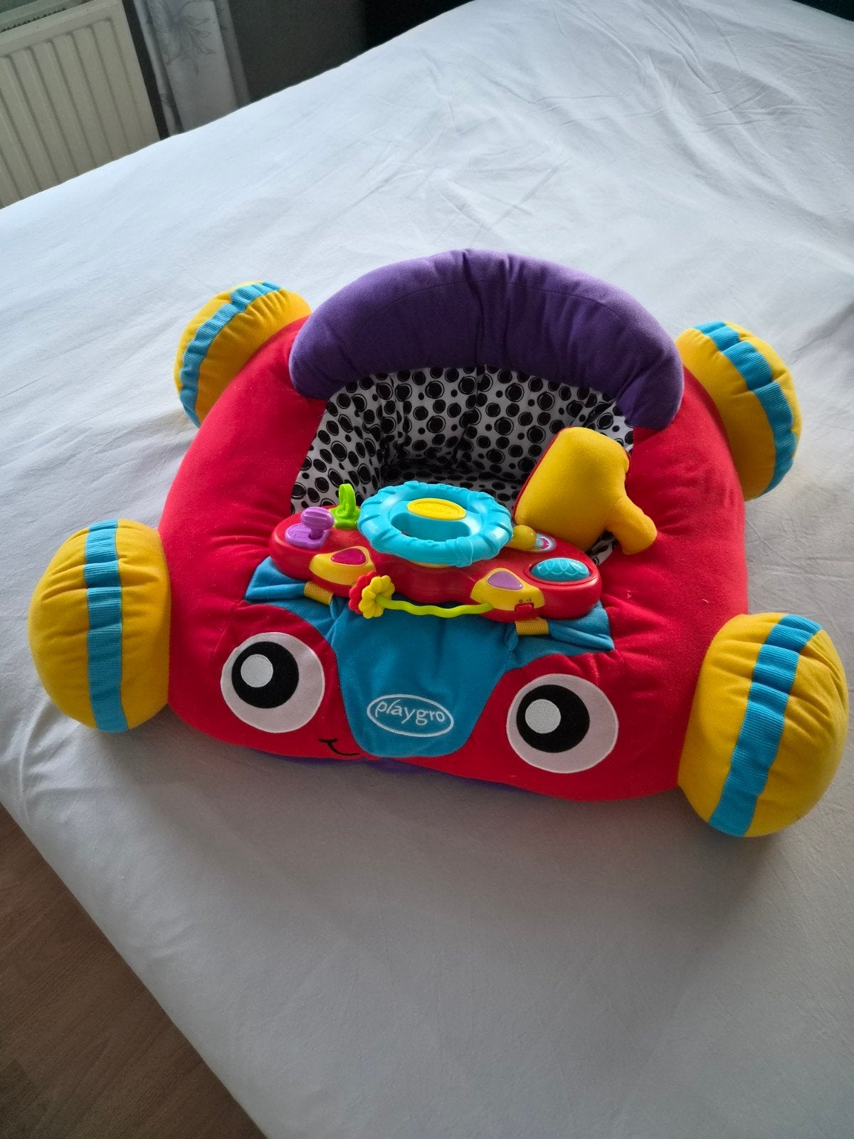 Playgro stoffen auto met educatief stuurtje, Ophalen, Gebruikt, Auto