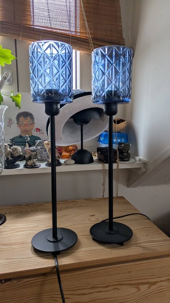 Set van 2 moderne minimalistische tafellampen E27, H47cm, Huis en Inrichting, Zoutlamp, Overige merken, 47 cm, Minimalistisch