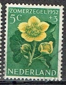 Nederland 1952 nr. 584 Zomerzegel Dotterbloem GEST2, Verzenden, Gestempeld, Dier of Natuur