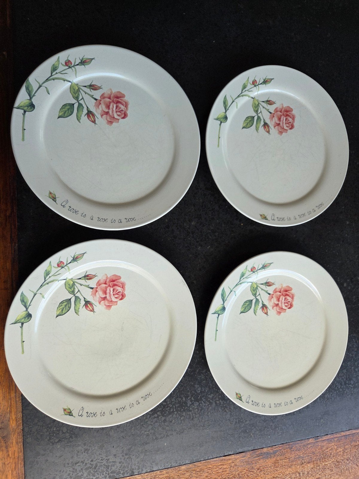 4 gebaksbordjes van 20 cm van Jet ter Steege, Ophalen of Verzenden, Zo goed als nieuw, Bord(en), Overige stijlen
