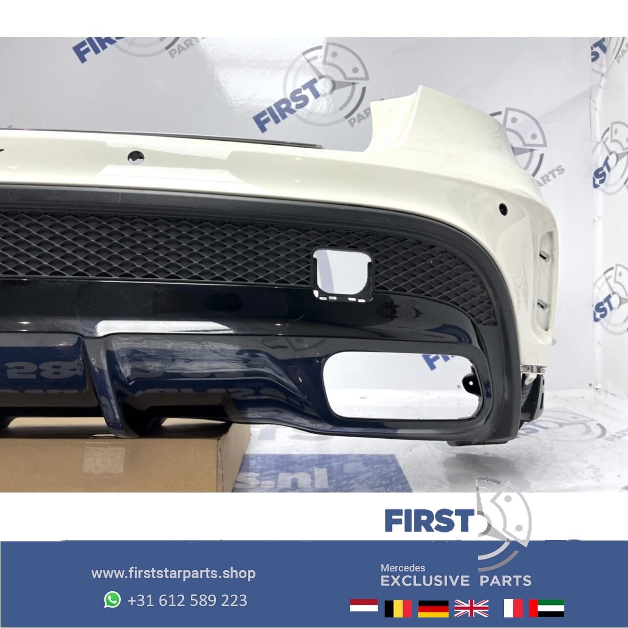 W156 GLA 45 AMG ACHTERBUMPER WIT Mercedes 2013-2018 GLA45 BU, Gebruikt, -, Ophalen of Verzenden, Achter