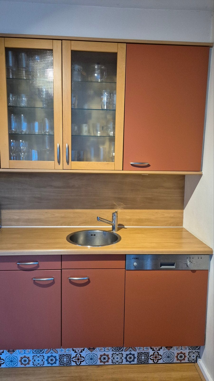 Complete Keuken met Inbouwapparatuur - Terracotta/Eiken, Ophalen, Gebruikt, Bruin, Hoekkeuken