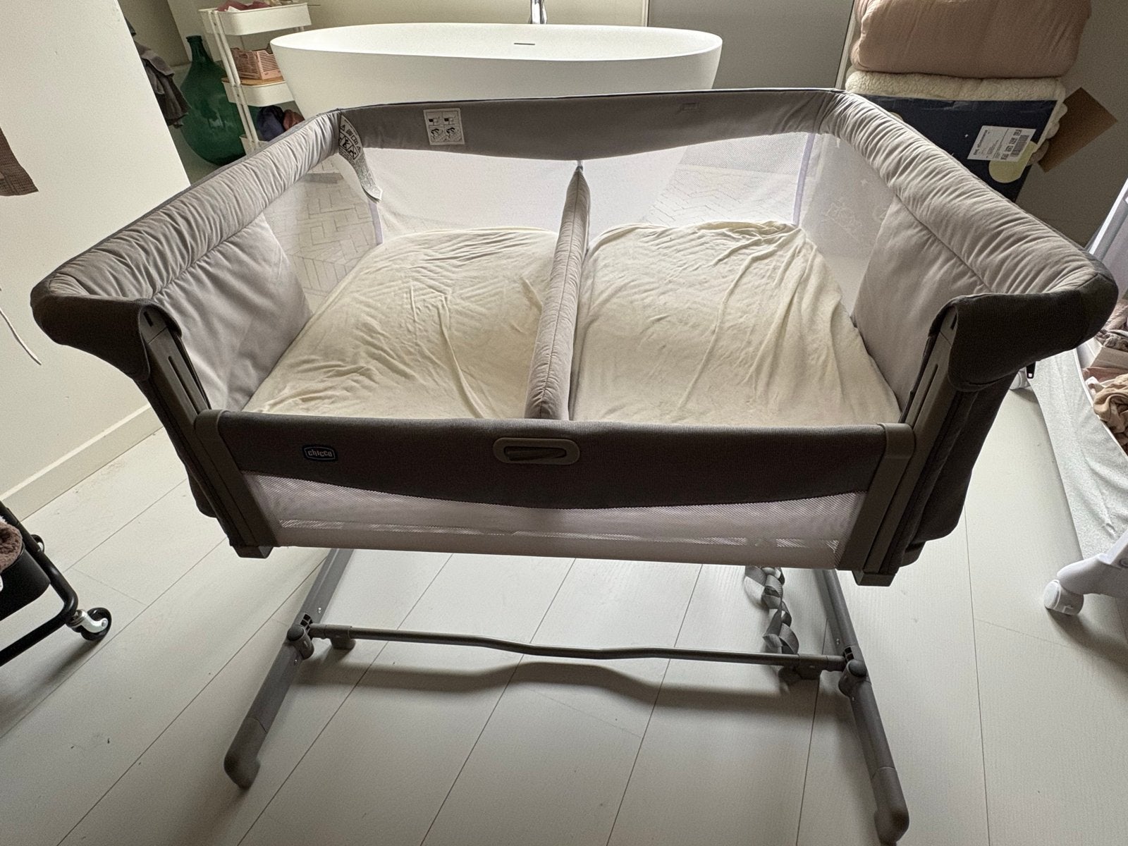 Chicco Next2Me Forever Co-Sleeper Tweelingbedje, Ophalen, Zo goed als nieuw, Ledikant