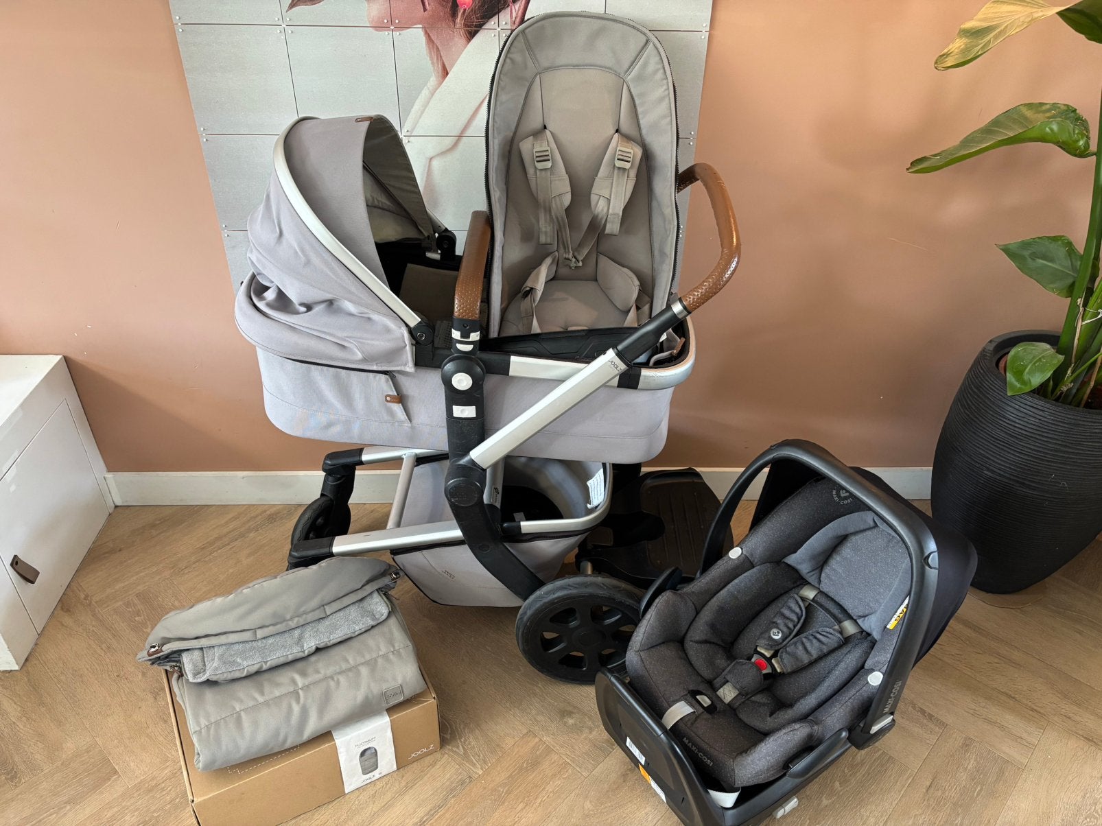 Joolz Day 3 incl. Maxicosi en Isofix base plus accessoires, Ophalen of Verzenden, Zo goed als nieuw, Met reiswieg, Kinderwagen