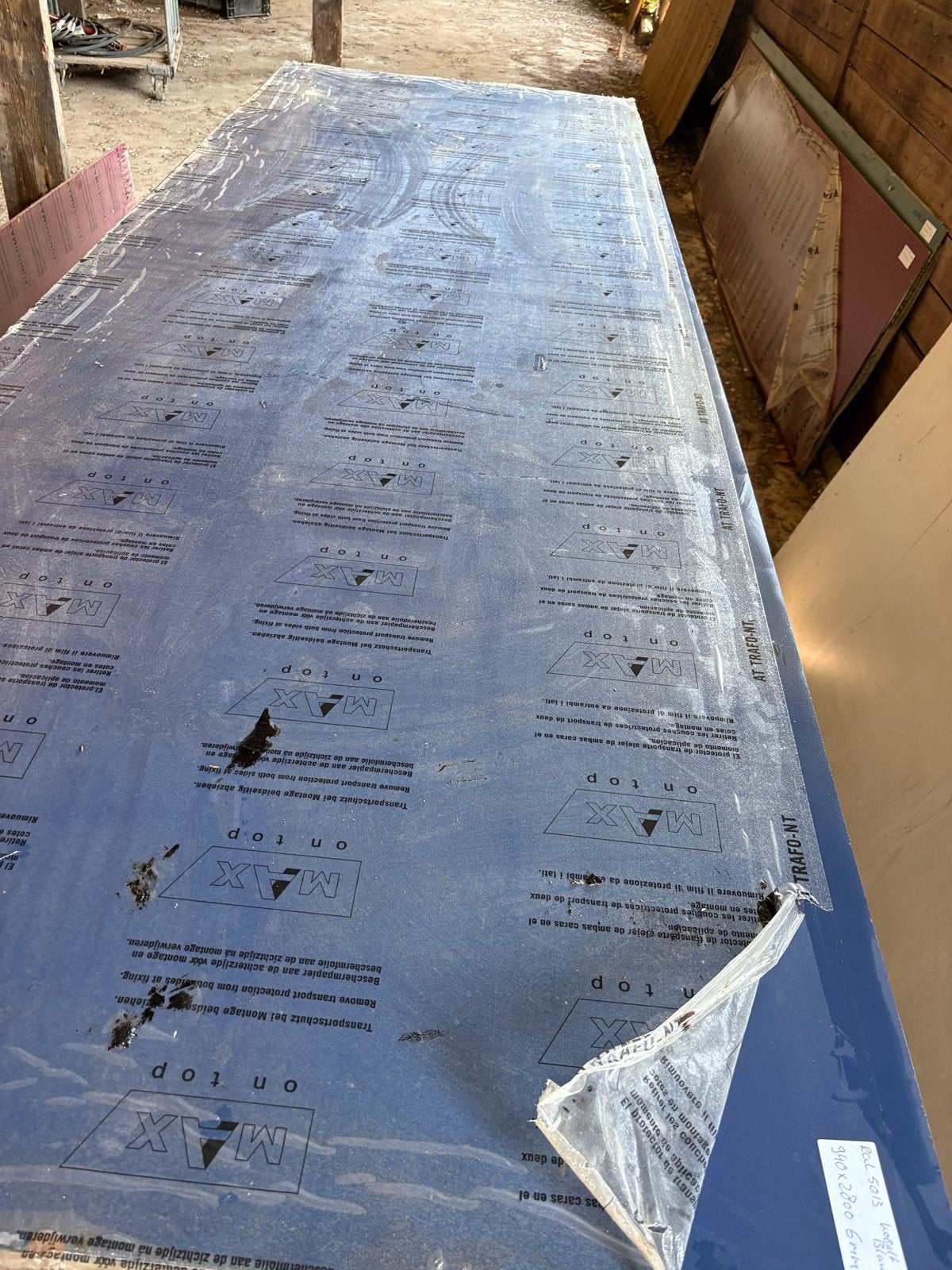 HPL plaat - Blauw - 2800x940x6mm, Ophalen, Nieuw, HPL, Minder dan 20 mm