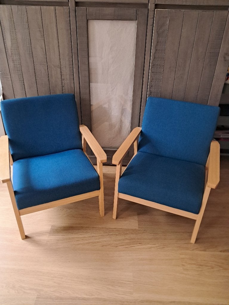 Fauteuils 2 stuks, Huis en Inrichting, Ophalen, 75 tot 100 cm, Stof, 50 tot 75 cm