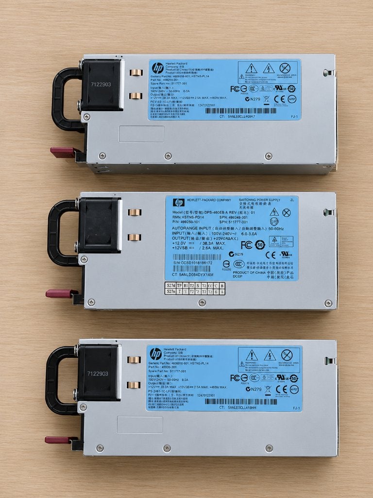 3x HP 460W Hot-Plug Server Voeding  HSTNS-PL14 / DPS-460EB A, Computers en Software, Computerkoelers, Ophalen, Luchtkoeling