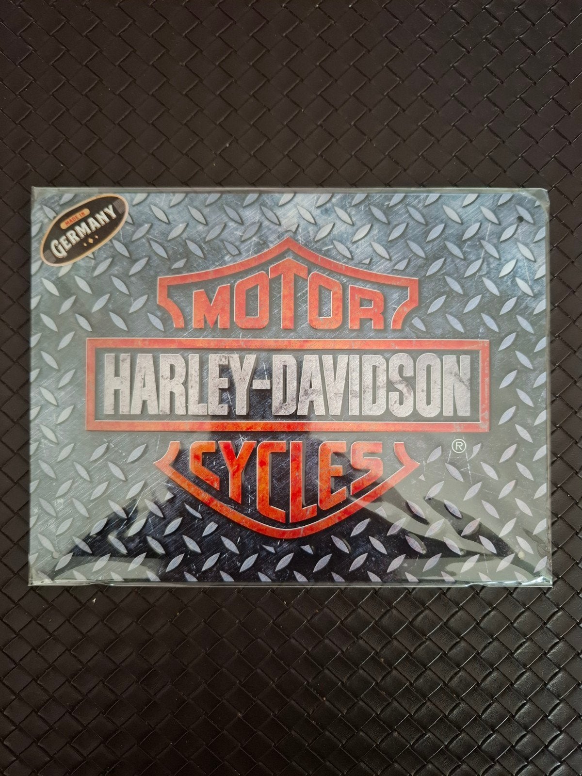 Harley-Davidson "Diamond Plate" metalen wandbord, Ophalen of Verzenden, Nieuw, Motoren