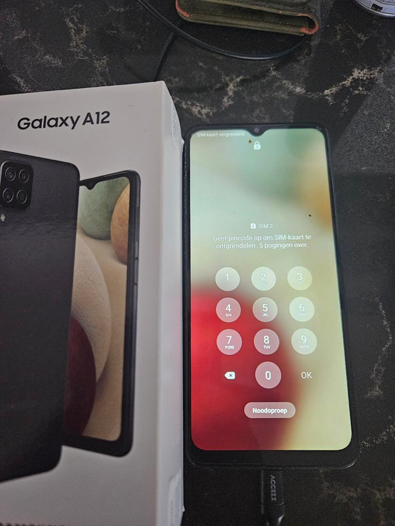 Samsung Galaxy A12 - Zwart, Zo goed als nieuw, Telecommunicatie, Mobiele telefoons | Samsung, Ophalen, Zwart, Touchscreen, Zo goed als nieuw