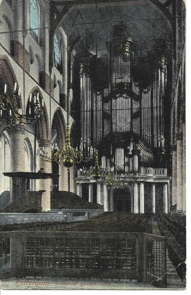 Rotterdam Laurenskerk interieur orgel, Ophalen of Verzenden, Voor 1920, Ongelopen, Zuid-Holland