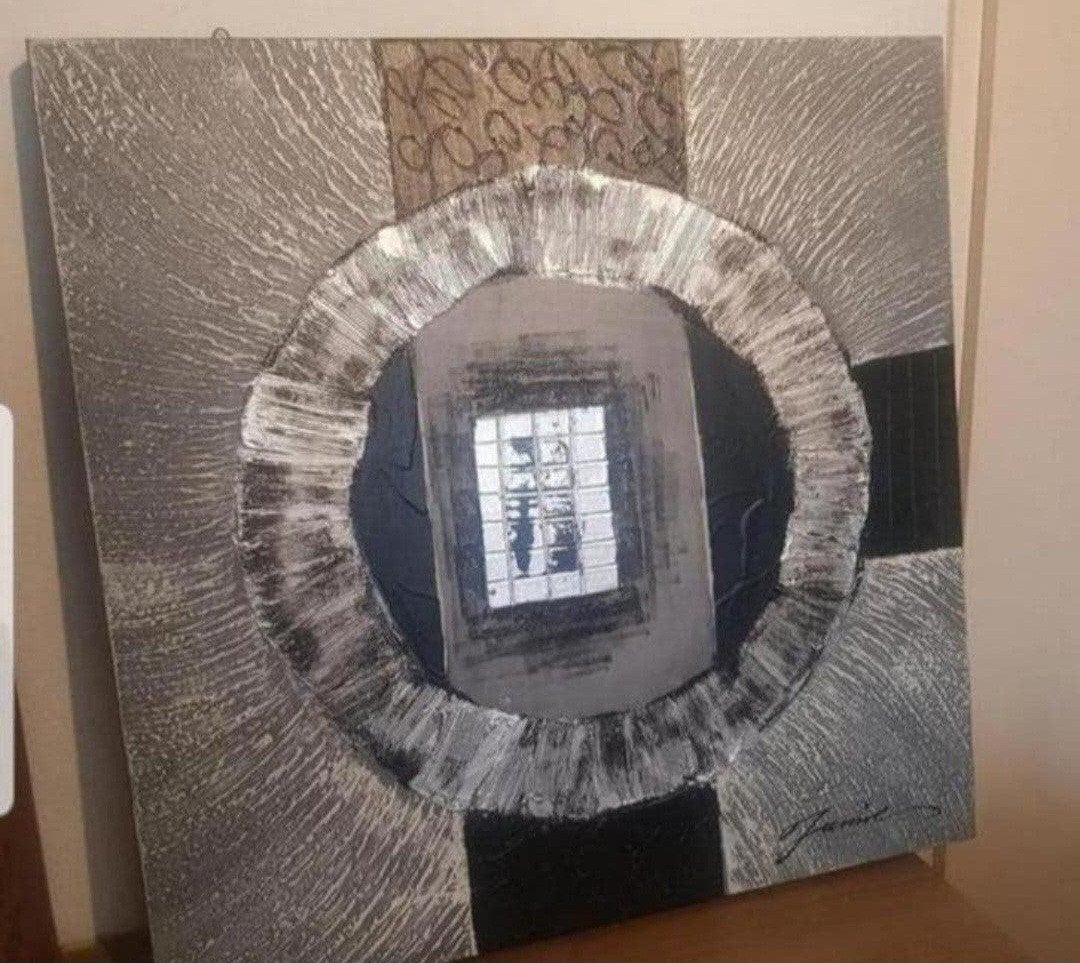 mooi schilderij 60x60cm, Ophalen of Verzenden, Gebruikt, Schilderij