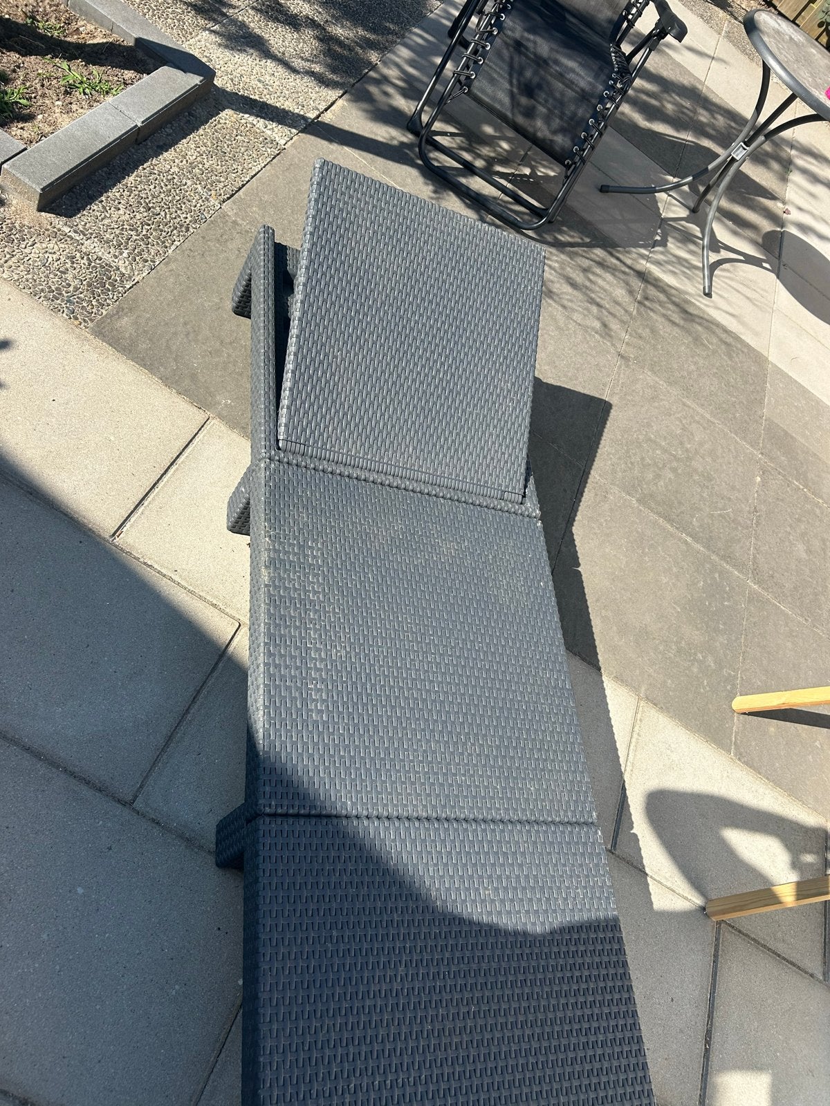Verstelbaar ligbed van wicker met kussens, Tuin en Terras, Ligbedden, Zo goed als nieuw, Wicker, Inklapbaar, Verstelbaar, Ophalen