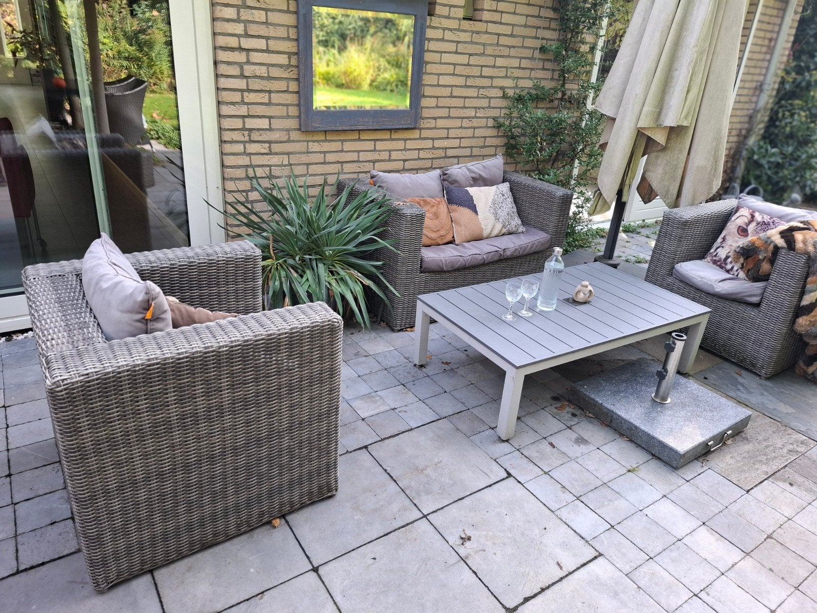 Livin' Garden Tuinset - Loungeset met tafel en stoelen, 4 zitplaatsen, Gebruikt, Bank, Ophalen of Verzenden