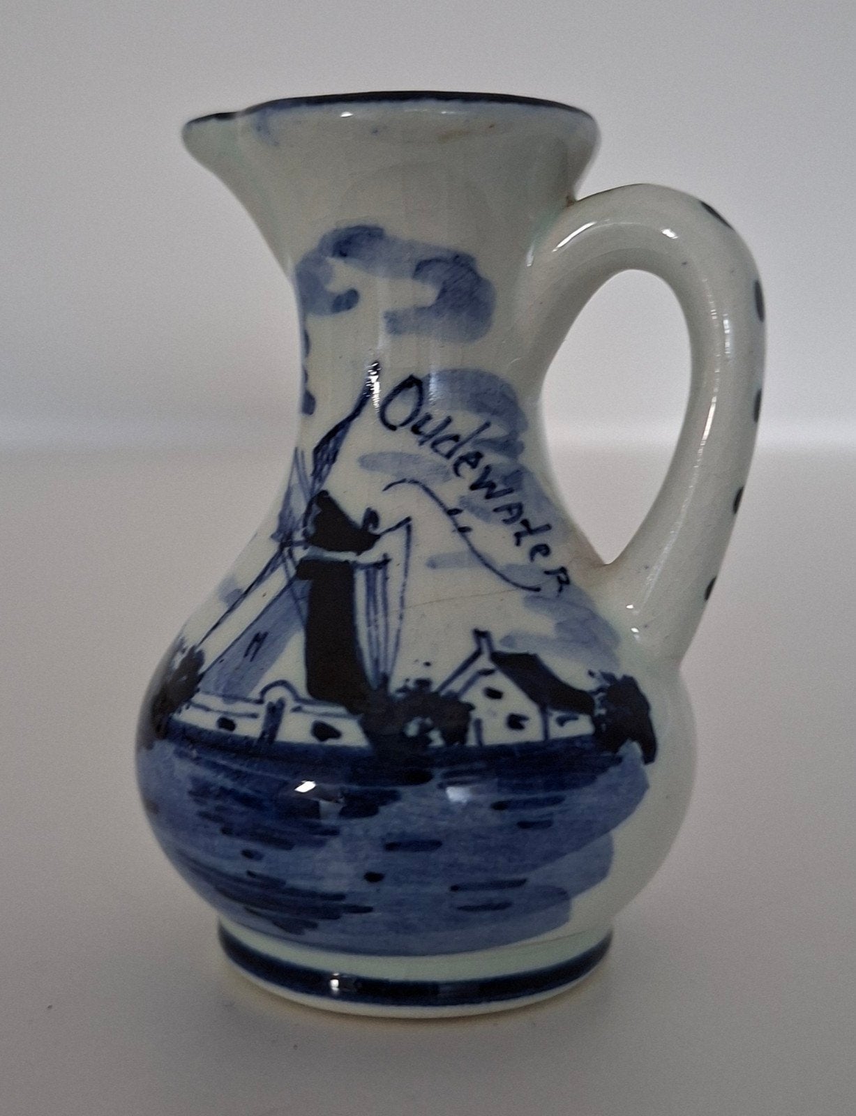Delfts blauw souvenir vaasje Oudewater, Ophalen of Verzenden