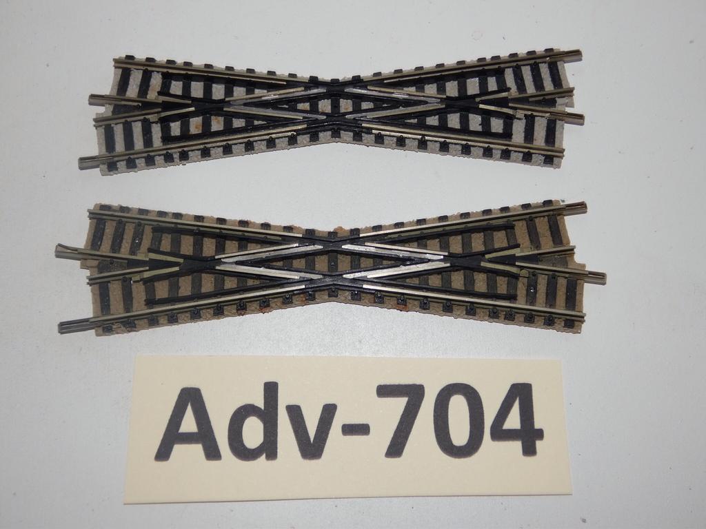 Adv-704 n Spoor Vaste Kruising 9162/63 Fleischmann Piccolo, Gebruikt, Gelijkstroom, Fleischmann, Rails