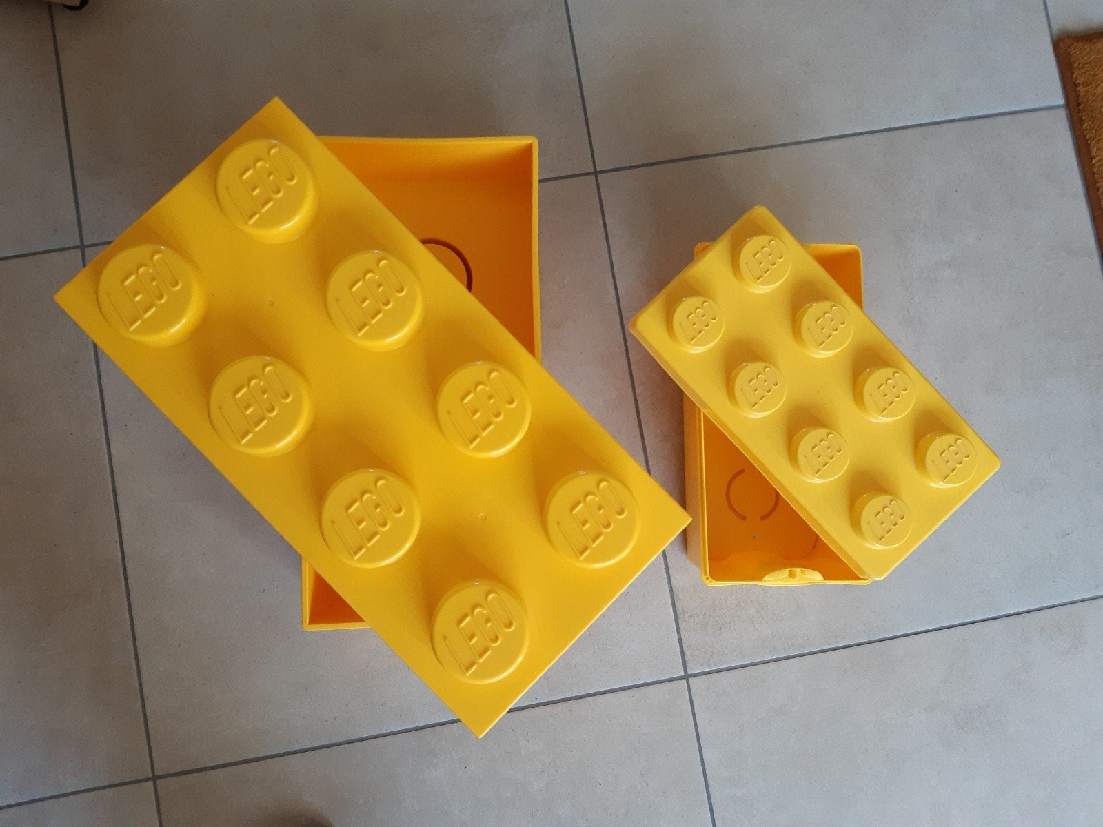 Originele LEGO opbergdozen geel (8 & 4), Ophalen, Zo goed als nieuw, Overige typen, Lego
