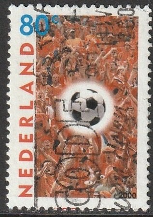 Nederland 2000 1889 EK Voetbal, Gest, Postzegels en Munten, Ophalen of Verzenden, Na 1940, Gestempeld