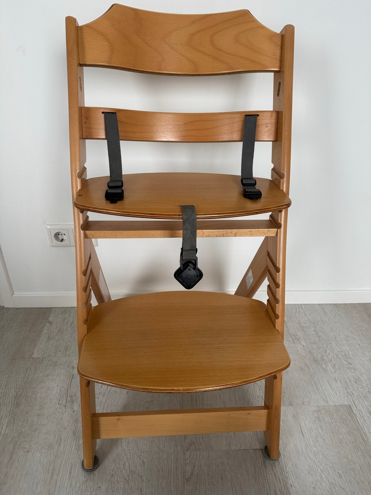 Bebeconfort Timba Basic Houten Meegroeistoel - Zgan, Ophalen, Zo goed als nieuw, Meegroeistoel, Gordel(s)