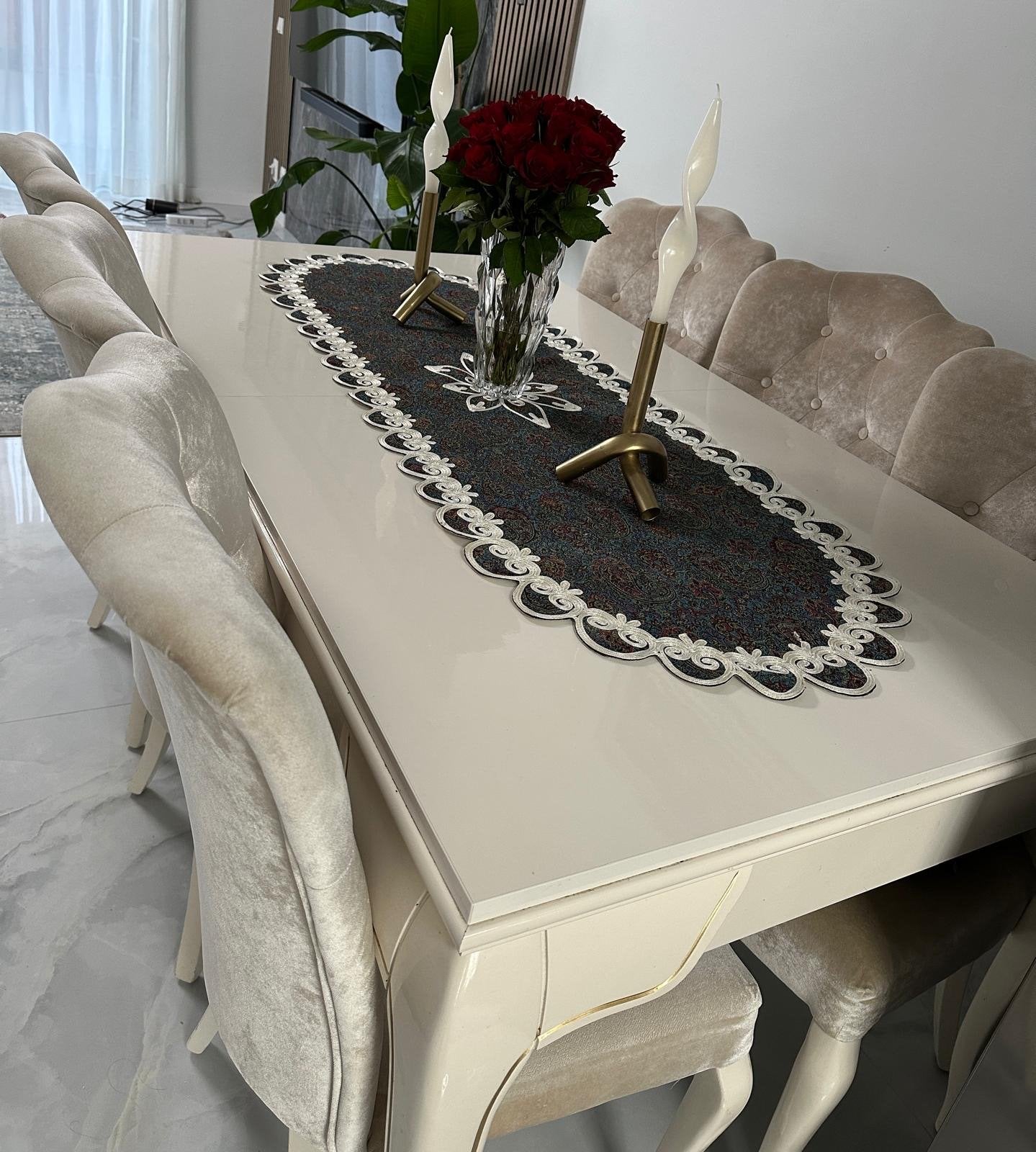 Luxe Eetkamerset: Uitschuifbare Tafel, 6 Stoelen, 2 Banken, Ophalen, 100 tot 150 cm, Zo goed als nieuw, 150 tot 200 cm