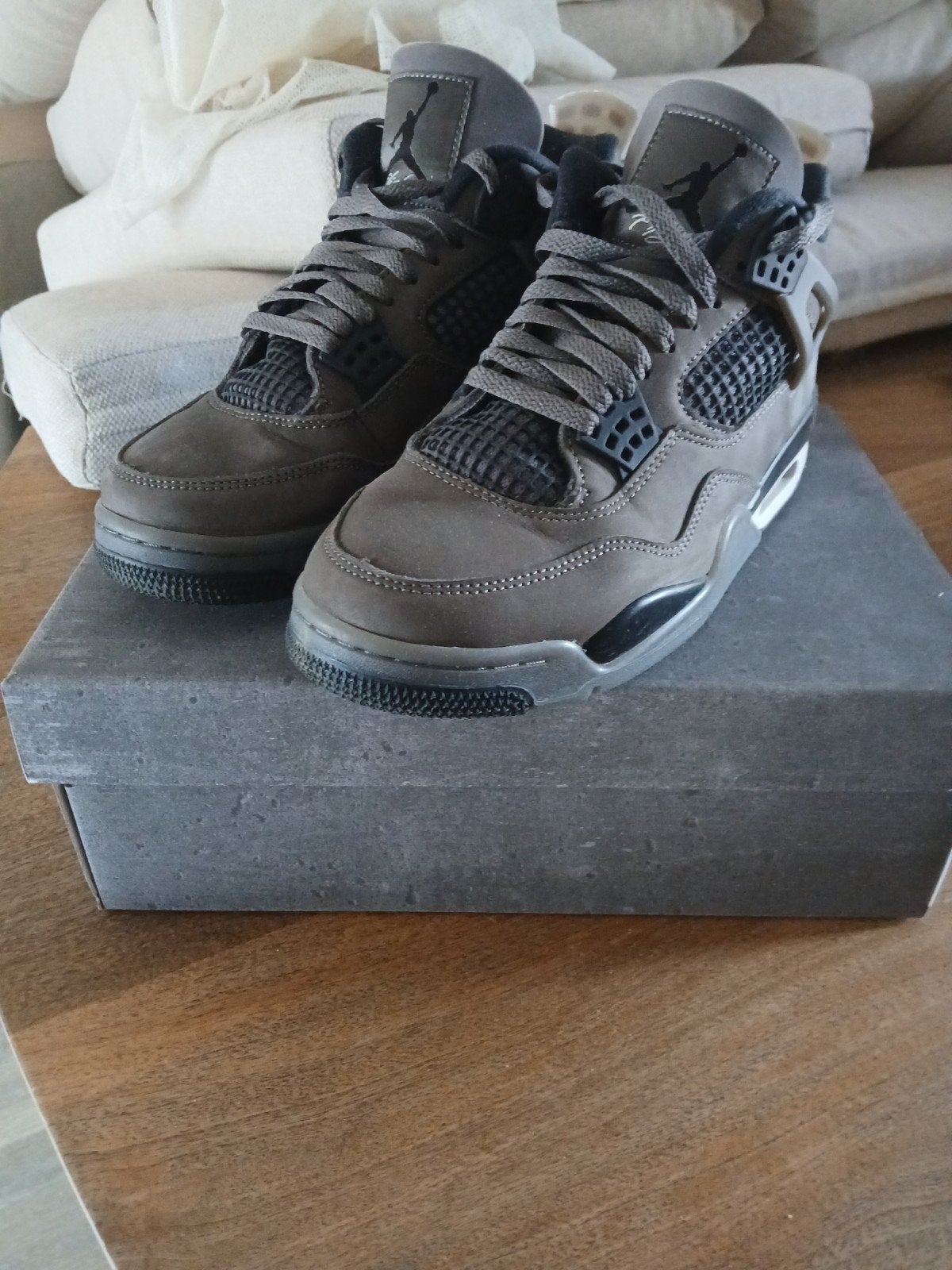 Jordan 4 Retro Cave Stone, Overige kleuren, Ophalen of Verzenden, Sneakers of Gympen, Gedragen