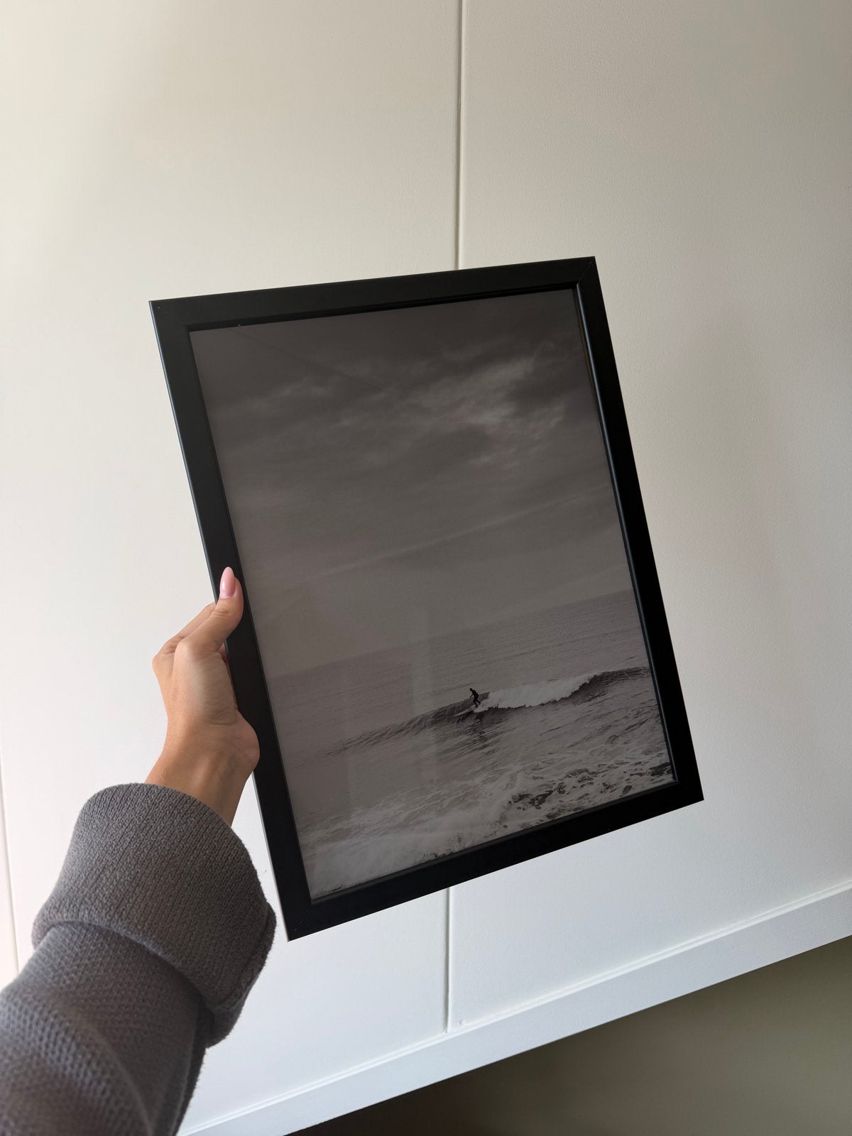 Fotolijst met surf poster - Zwart, 30x40 cm, Ophalen, Kunststof, Zo goed als nieuw, Fotolijst